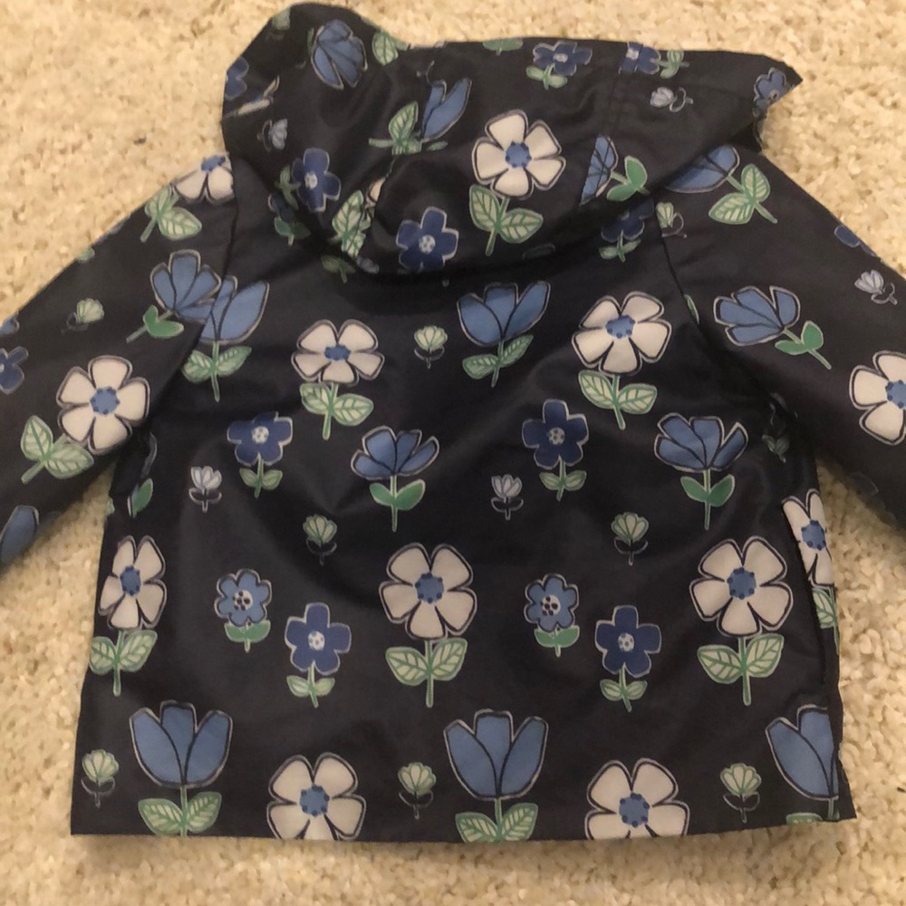 Gymboree Girls Blue Floral Raincoat 12-24 months. - Picture 3 of 4